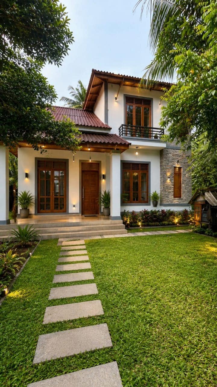 දොම්පේ නගරයට  පයින් යන දුරින් දෙමහල් නිවසක්