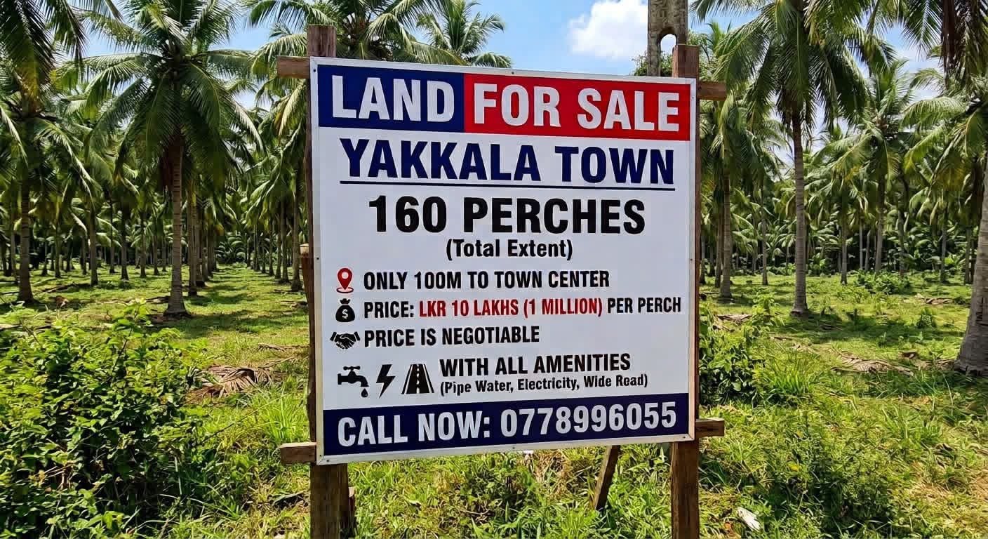 යක්කල නගරයෙන්ම අගනා පර්චස් 160ක බිම් කොටසක් විකිණීමට